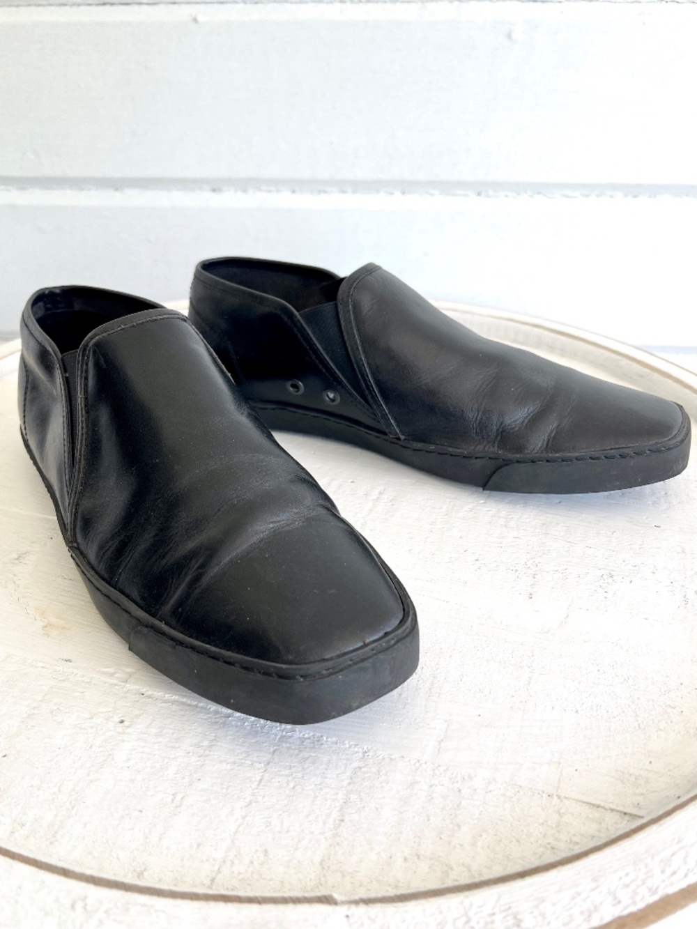 LEMAIRE Black Leather Slip On Shoes with Crepe Soles - 41/7.5